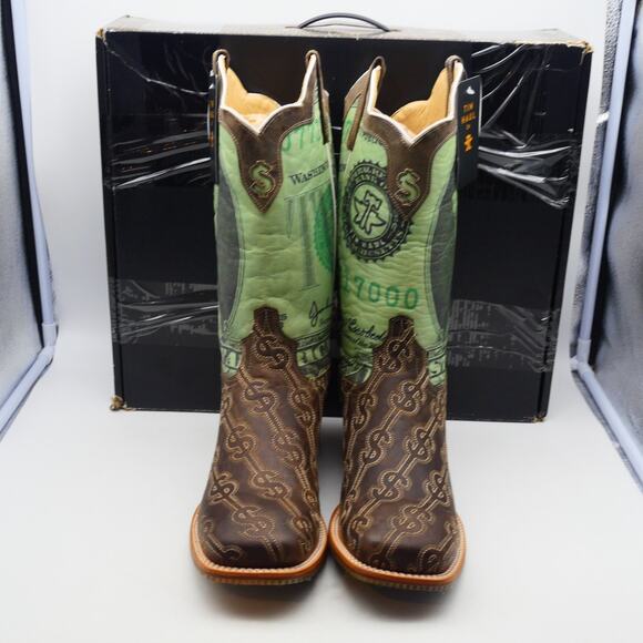 NEW Tin Haul Men's 11.5 Deuce Take The Money And Run Cowboy Western Boots - Picture 7 of 13
